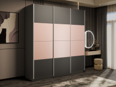 Шкафы-купе 3-х дверные, Шкаф-купе Эста 3-х дверный ДСП/Стекла пудра/Доводчик 300х66х240