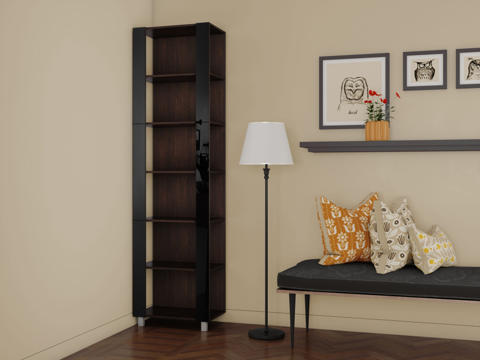 Открытые, Стеллаж модульный Универсальный 35х60х240 Черное стекло