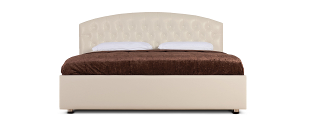 Кровать с мягким изголовьем Пальмира, база, экокожа, 160*200