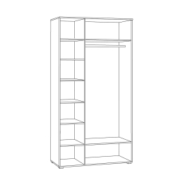 Шкаф для одежды Остин 13.336.03, белая шагрень, дуб золотой крафт