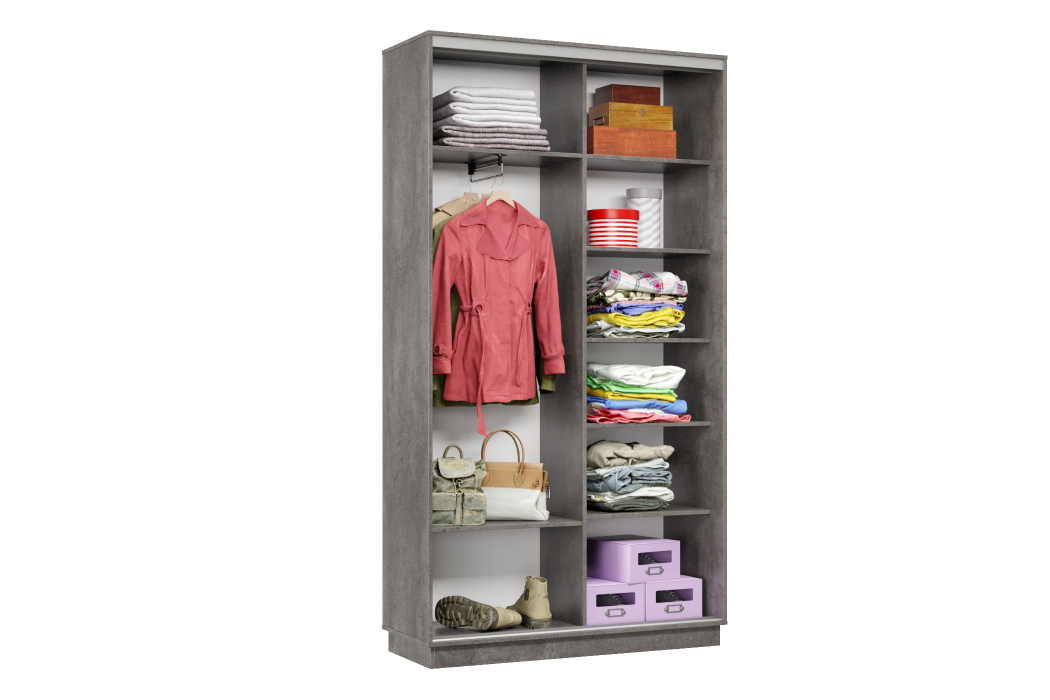 Шкафы-купе 2-х дверные, Шкаф-купе Премьер Лайт МИНИ 03 (11;11) двухдверный