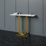 Журнальные столики, Стол консольный с металлическим подстольем ARFEO (Золотой) 80*35*100