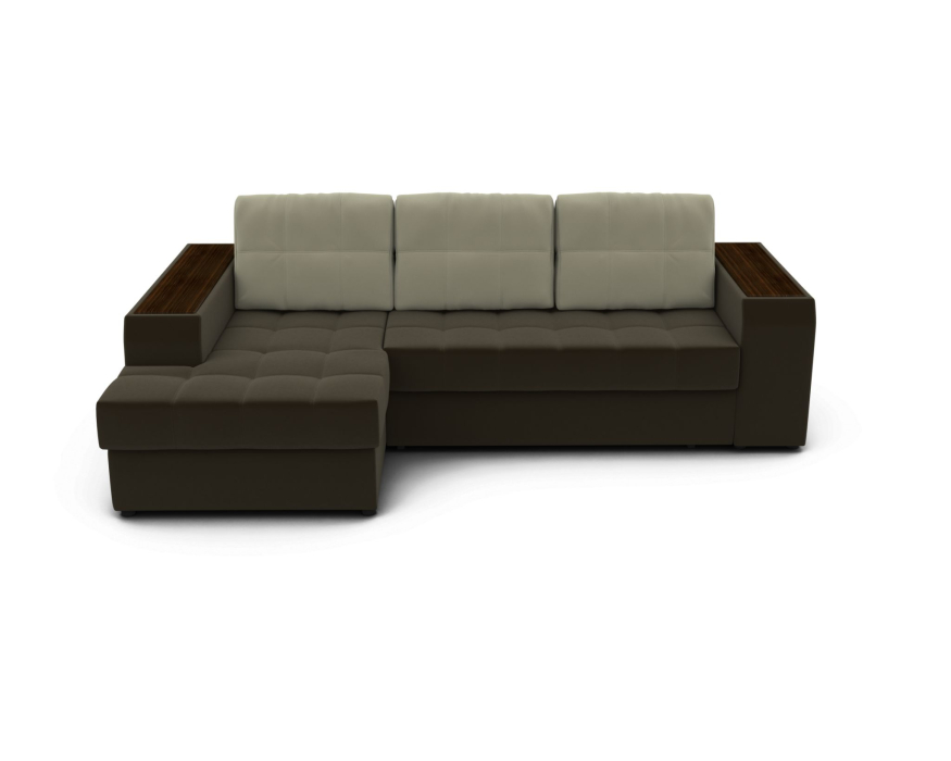 Диваны угловые в гостиную, Угловой диван ЭДИНБУРГ с оттоманкой левый велюр