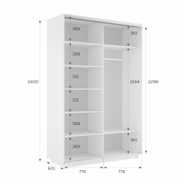 Шкаф-купе Экспресс 2-х дверный Фотопечать Ленты Стекла 160х60х240
