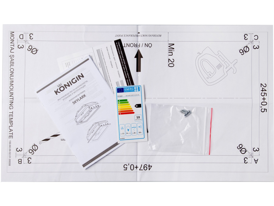 Вытяжки, Кухонная вытяжка Konigin Skylark Inox