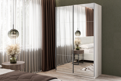 Шкаф-купе Smart 1222 2х дверный (фасады зеркало) профиль серебро