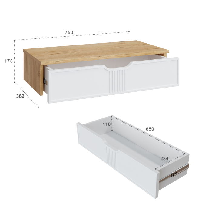 Прикроватные тумбы, Тумба подвесная Эмилия ЭЛ-22