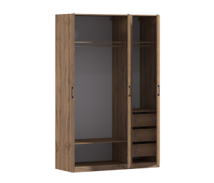 Шкаф трехдверный Макс 1500 мм, вариант №4 (ЛДСП, корпус дуб вотан)