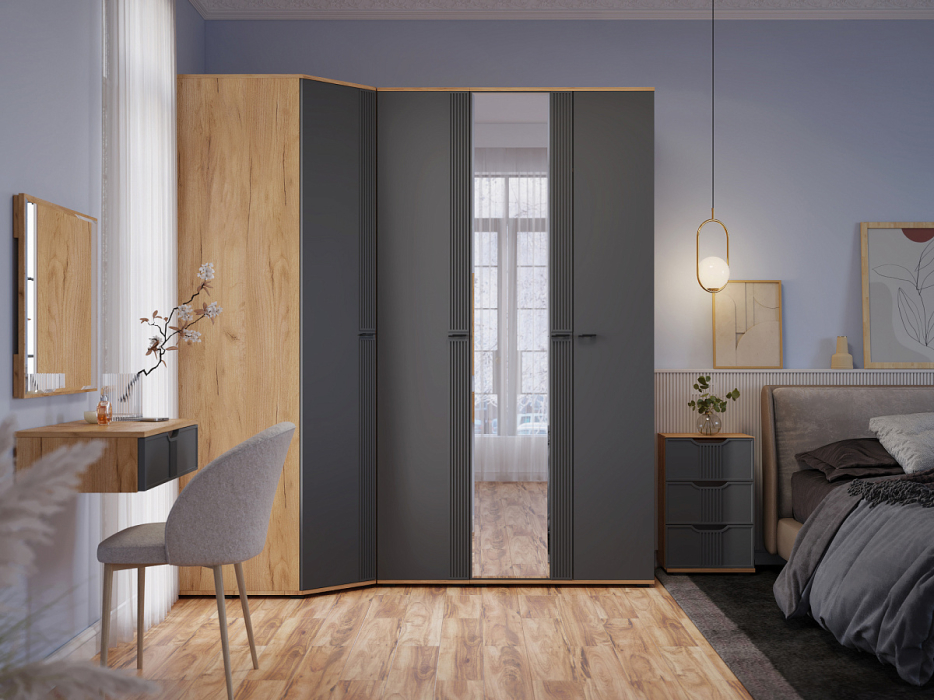 Шкафы двухстворчатые, Шкаф для одежды Эмилия ЭЛ-13К комбинированный