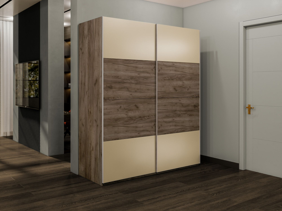 Шкафы-купе 2-х дверные, Шкаф-купе Эста 2-х дверный ДСП/Стекла фисташка/Доводчик 200х66х240