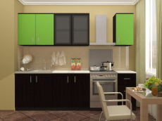 Кухонные гарнитуры, Кухня ЛДСП Венге/Лайм 2.0 м