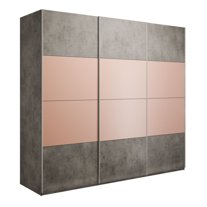 Шкафы-купе 3-х дверные, Шкаф-купе Эста 3-х дверный ДСП/Стекла пудра/Доводчик 270х66х240