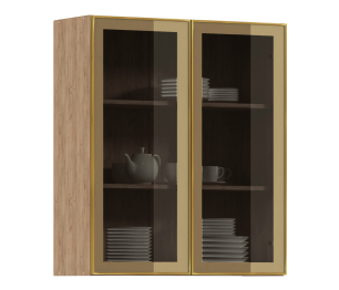 Навесной шкаф Регина РП-180 (Дуб Вотан/Витрина Золото)