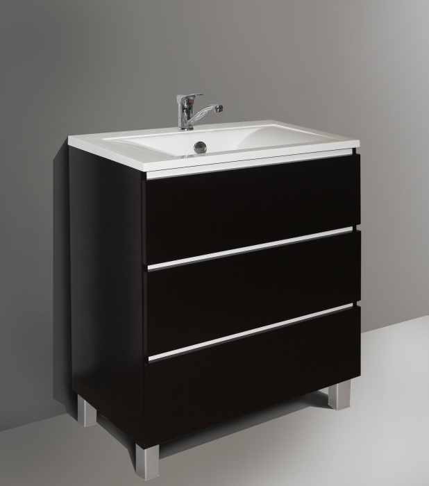Тумбы без раковины, Тумба в ван.комн. Ивонна 70 эмаль шоколад  (чаша Лео)