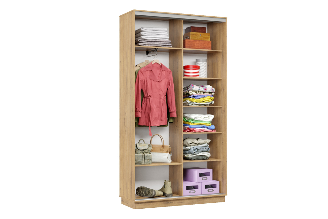 Шкафы-купе 2-х дверные, Шкаф-купе Премьер Лайт 03 Мини Ф-1356 двухдверный