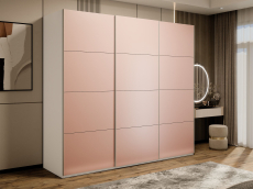 Шкафы-купе 3-х дверные, Шкаф-купе Эста 3-х дверный Стекла пудра/Доводчик 300х66х240