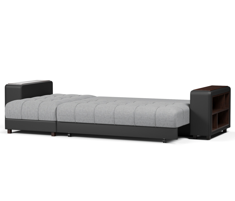 Диваны угловые, Диван угловой Дубай еврокнижка рогожка+экокожа