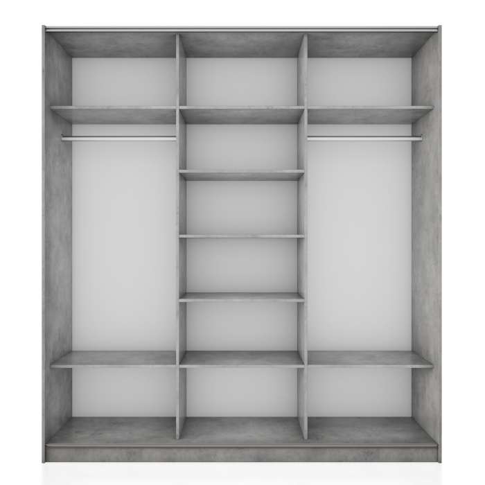 Шкафы-купе 3-х дверные, Шкаф-купе Прайм 3-х дверный Стекла белые/ДСП/Доводчики 210х57х230