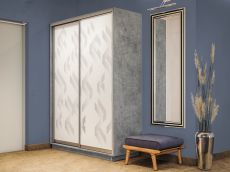 Шкафы-купе 2-х дверные, Шкаф-купе Экспресс 2-х дверный Фотопечать Ленты Стекла 120х45х240