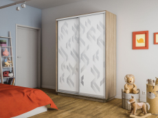 Шкафы-купе 2-х дверные, Шкаф-купе Экспресс 2-х дверный Фотопечать Ленты Стекла 120х45х240