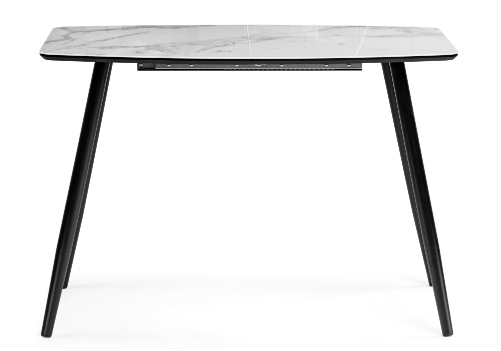 Обеденные столы, Стол Эмма (вставка стекло / черный / черная шагрень)