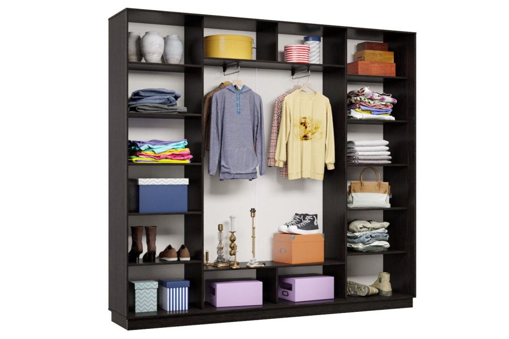 Шкафы-купе 3-х дверные, Шкаф-купе Премьер 57 (11ЗГ;11ЗГ;11ЗГ) фасады зеркало графит/трёхдверный/Профиль чёрный муар