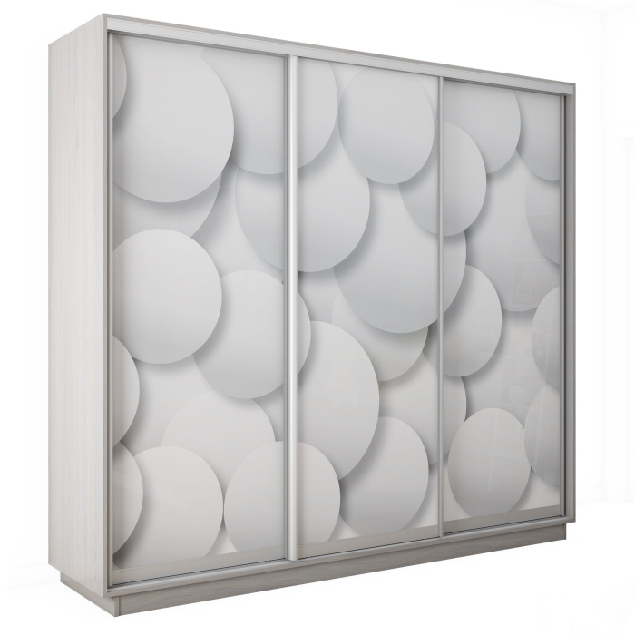 Шкафы-купе 3-х дверные, Шкаф-купе Экспресс 3-х дверный Фотопечать Шары Стекла 210х45х220