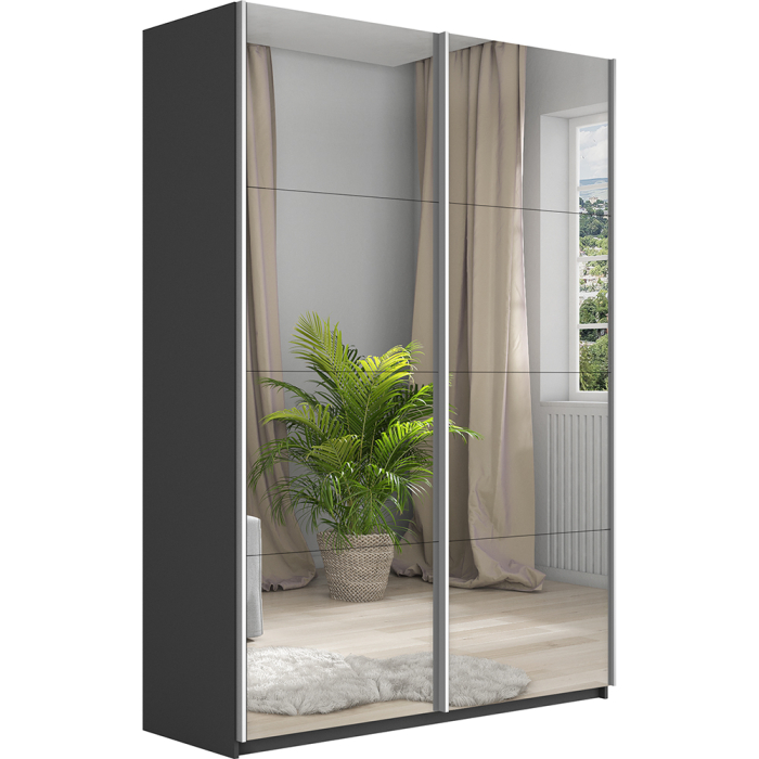 Шкафы-купе 2-х дверные, Шкаф Прайм дуо Зеркало+зеркало 2300 х 1600 х 570