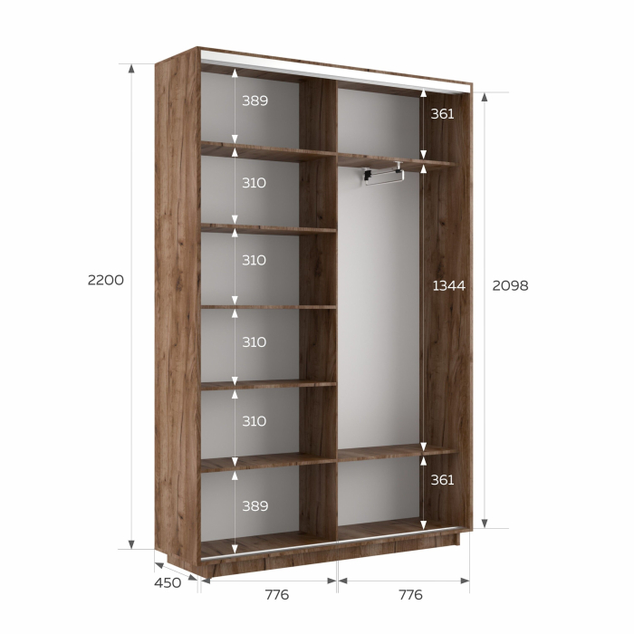 Шкафы-купе 2-х дверные, Шкаф-купе Экспресс 2-х дверный Фотопечать Шары Стекла 160х45х220