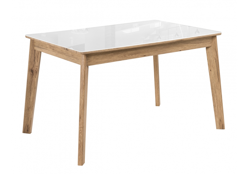 Обеденные столы, Стол стеклянный Арья дуб монтана/белый