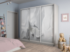 Шкафы-купе 3-х дверные, Шкаф-купе Экспресс 3-х дверный Фотопечать Шелк Стекла 210х60х220