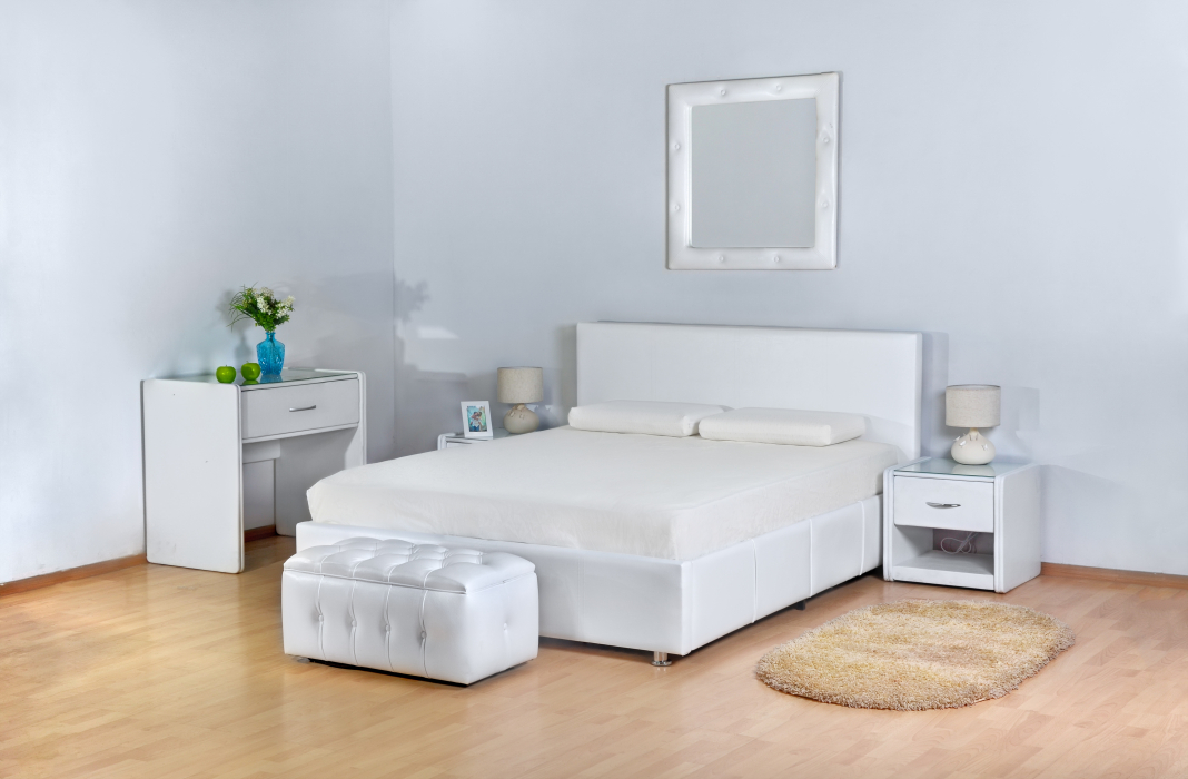 Двуспальные, Кровать с мягким изголовьем Атриум, база, экокожа, 160*200