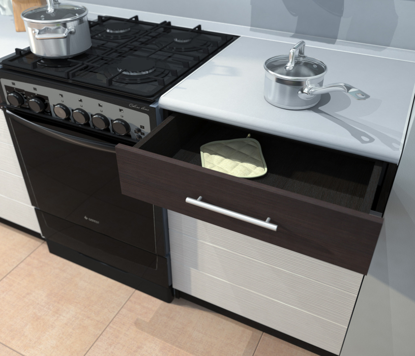 Кухонные гарнитуры, Кухонный гарнитур Милена Дуб Феррара/Онденс/Венге 2,4 м