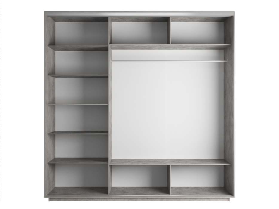 Шкафы-купе, Шкаф-купе Экспресс Медиум (2 зеркала) трио 2400 x 2100 x 600
