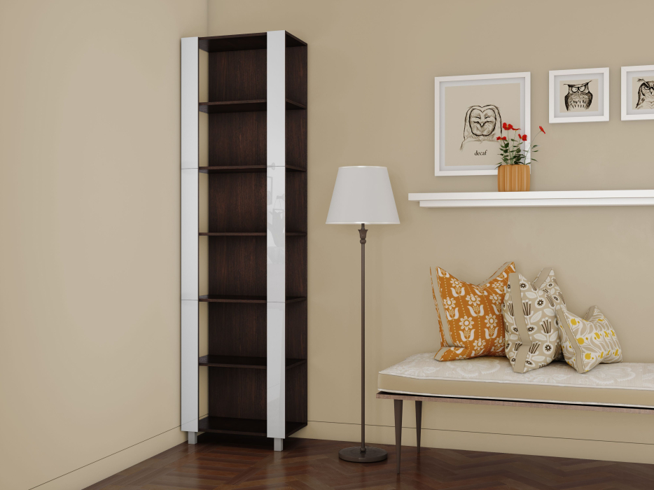 Открытые, Стеллаж модульный Универсальный 35х60х220 Белое стекло