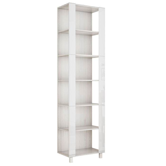 Открытые, Стеллаж модульный Универсальный 35х44х240 Белое стекло