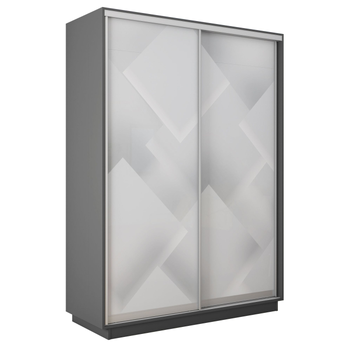 Шкафы-купе 2-х дверные, Шкаф-купе Экспресс 2-х дверный Фотопечать Квадрат Стекла 120х60х240