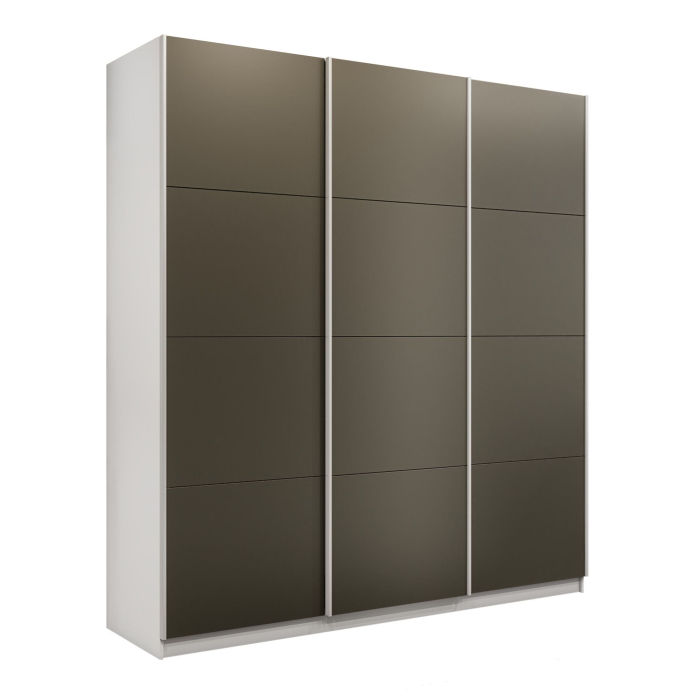 Шкафы-купе 3-х дверные, Шкаф-купе Прайм 3-х дверный Стекла хаки/Доводчики 180х57х230