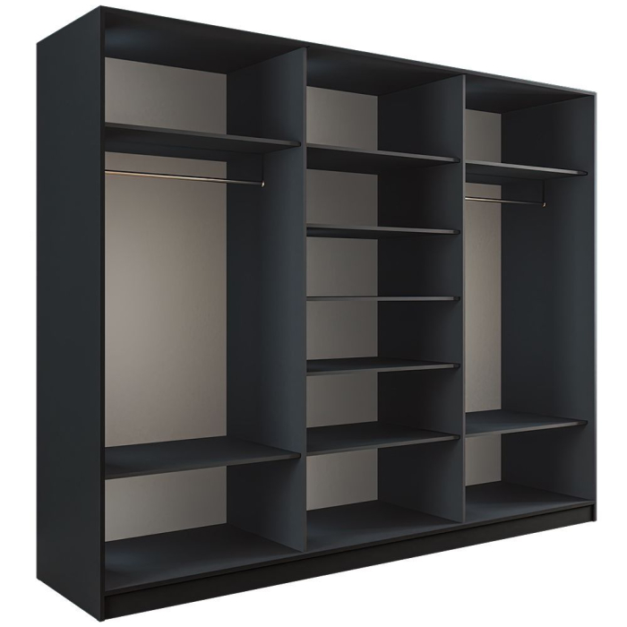 Шкафы-купе 3-х дверные, Шкаф-купе Эста 3-х дверный Стекла хаки/Доводчик 270х66х240