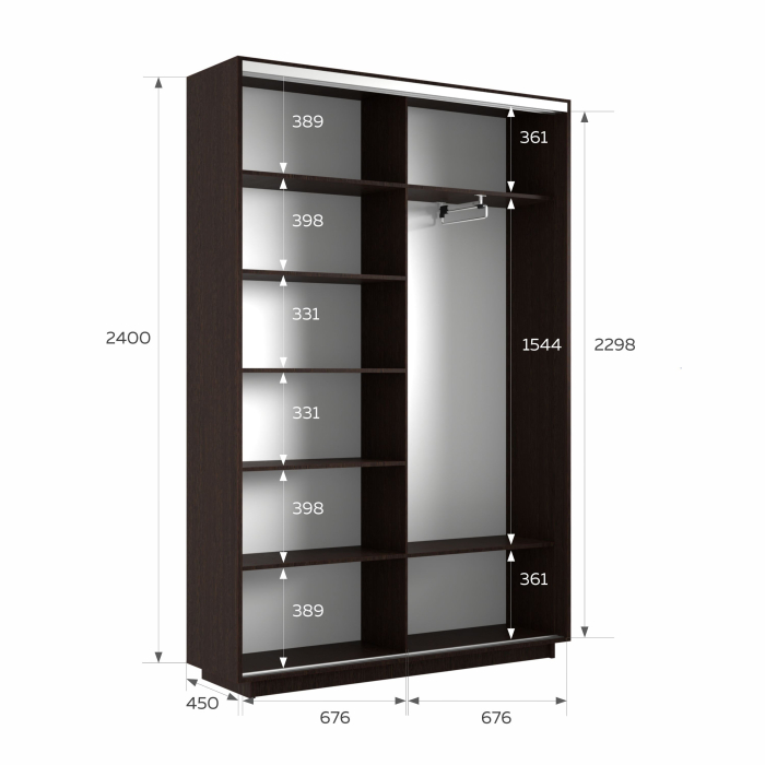 Шкафы-купе 2-х дверные, Шкаф-купе Экспресс 2-х дверный Фотопечать Шары Стекла 140х45х240