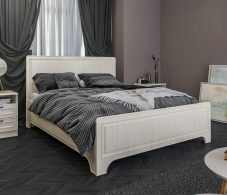 Кровати 160 см, Кровать (1600) Гранд / Ливерпуль СБ-3530 Дуб Приморский Белый, МДФ Классика Светлый