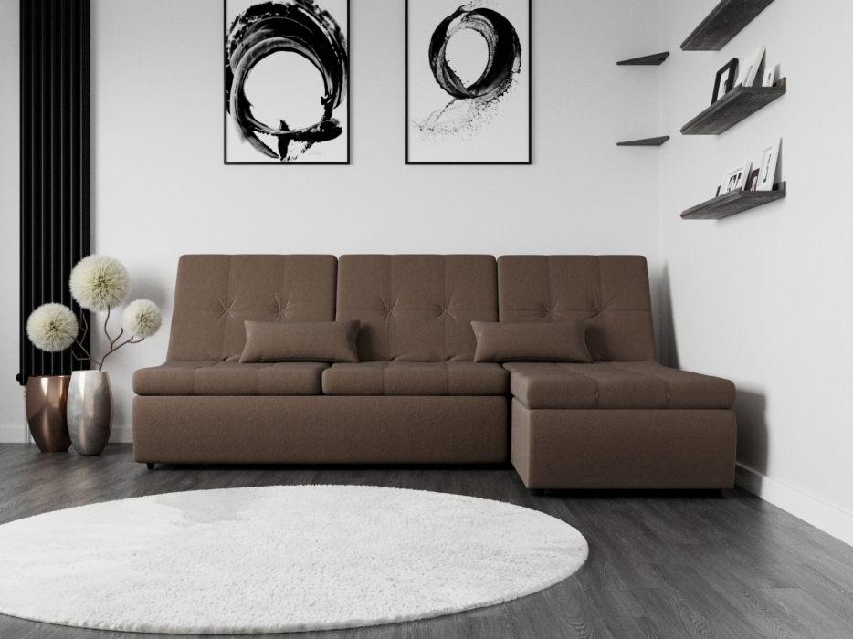 Диваны угловые в гостиную, Угловой диван Калифорния-2 ППУ, велюр