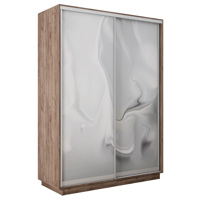 Шкафы-купе 2-х дверные, Шкаф-купе Экспресс 2-х дверный Фотопечать Шелк Стекла 120х45х220