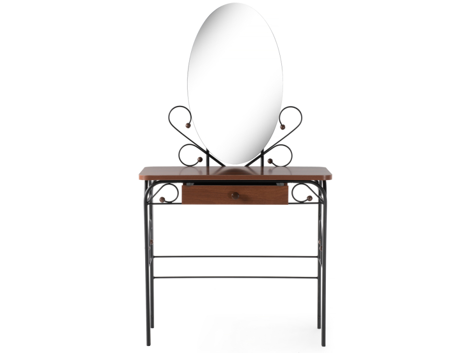 С зеркалом, Туалетный столик Клео 3 (Черный)