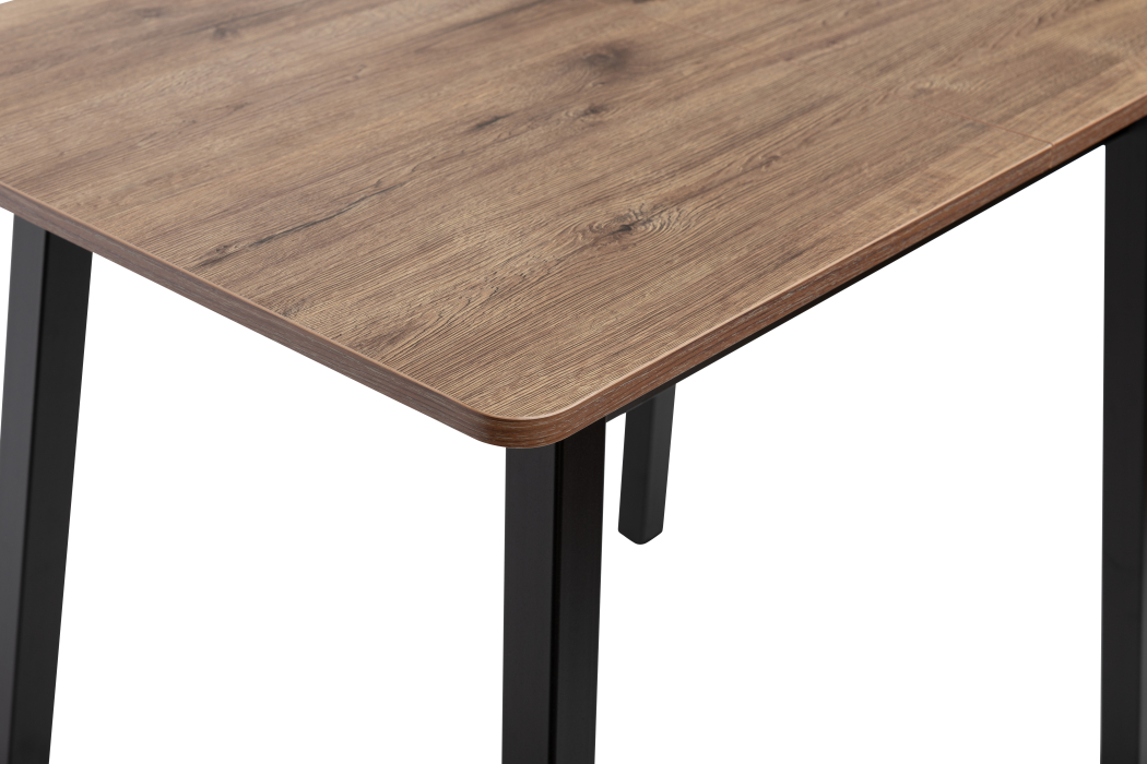 Обеденные столы, Стол раздвижной DAIKO 1Р, металл Черный, Дуб велингтон