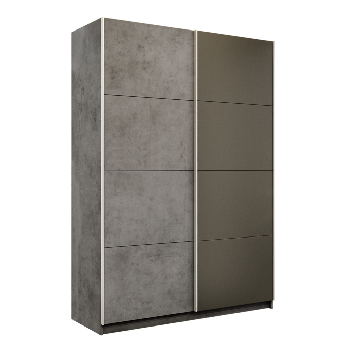 Шкафы-купе 2-х дверные, Шкаф-купе Прайм 2-х дверный ДСП/Стекло хаки/Доводчики 140х57х230