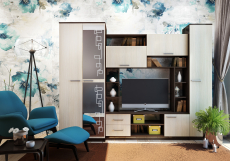 Стенки для гостиной, Гостиная Флора (ясень шимо)