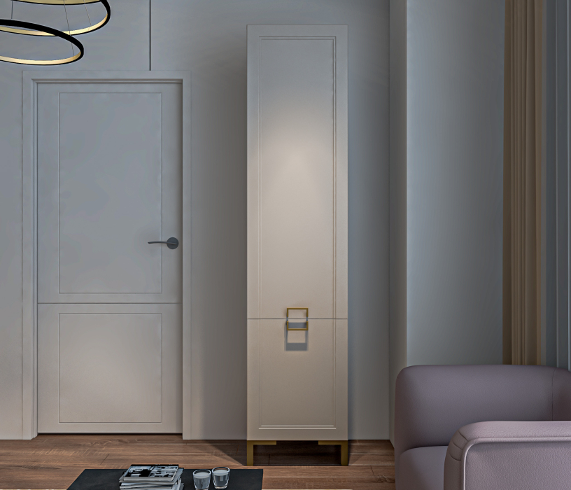 Шкафы пеналы, Шкаф-пенал Ассоль СБ-3430 Кашемир серый/МДФ Кашемир