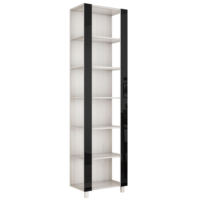 Открытые, Стеллаж модульный Универсальный 35х51х230 Черное стекло