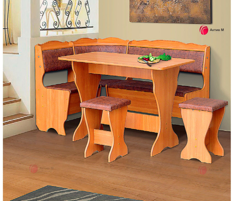 Кухонные уголки, Кухонный уголок Уют-3, ЛДСП, кожзам